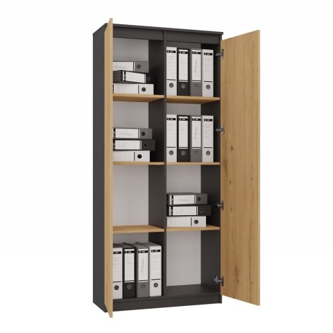 REGAŁ RS-80 HEMN - ANTRACYT - DĄB ARTISAN