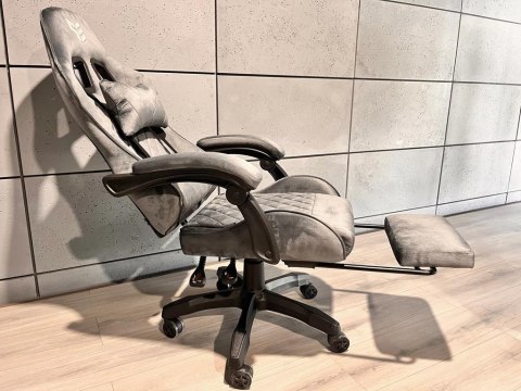 Fotel obrotowy gamingowy HERO POKER GREY ALCANTARA PRO