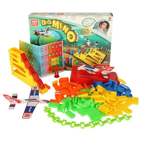 Domino klocki tor z wyrzutnią samolotów rakiet