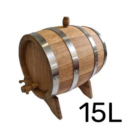 Beczka drewniana dębowa 15l wypalana na bimber, whisky lub wino + grawer
