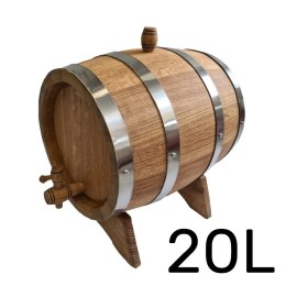 Beczka drewniana dębowa 20l wypalana na bimber, whisky lub wino + grawer