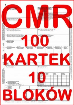 CMR List Przewozowy 100 kartek - 10 sztuk