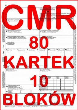 CMR List Przewozowy 80 kartek - 10 sztuk