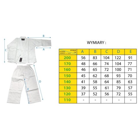 KIMONO ENERO PROFESSIONAL KARATE 130 CM 8 OZ