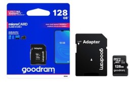 GOODRAM Karta Pamięci MicroSDHC 128GB CL10 UHS I + Adapter
