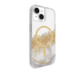 Case-Mate Karat MagSafe - Etui iPhone 15 zdobione złotem (Marble)