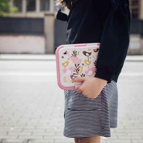 Quokka Twist Kids - Pojemnik plastikowy na żywność z podwójnymi ściankami / lunchbox (Birds)