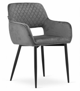 Krzesło AMALFI - ciemny szary aksamit x 2