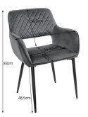 Krzesło AMALFI - ciemny szary aksamit x 2