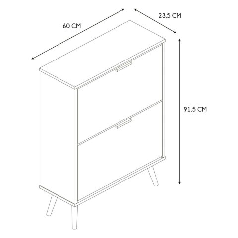 Szafka na buty Sabana biała/naturalna