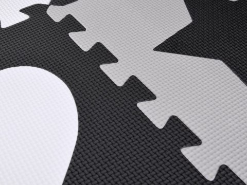 Puzzle piankowe - Kontrastowa mata dla niemowląt KSZTAŁTY 120x120cmZA4782