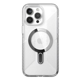 Speck Presidio Perfect-Clear Grip ClickLock & MagSafe - Etui iPhone 15 Pro Max (Clear / Chrome Finish / Serene Silver)