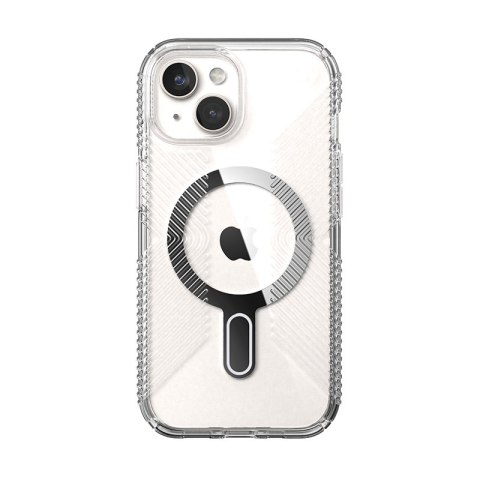 Speck Presidio Perfect-Clear Grip ClickLock & MagSafe - Etui iPhone 15 / iPhone 14 / iPhone 13 (Clear / Chrome Finish / Serene S