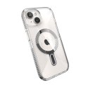 Speck Presidio Perfect-Clear Grip ClickLock & MagSafe - Etui iPhone 15 / iPhone 14 / iPhone 13 (Clear / Chrome Finish / Serene S