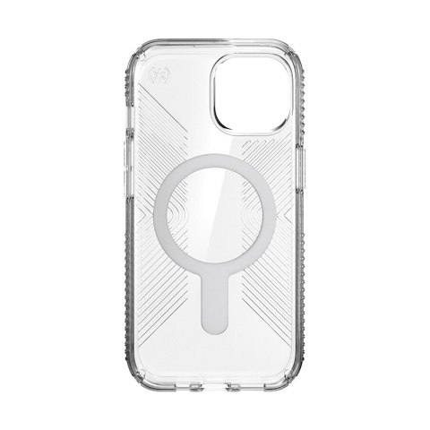 Speck Presidio Perfect-Clear Grip ClickLock & MagSafe - Etui iPhone 15 / iPhone 14 / iPhone 13 (Clear / Chrome Finish / Serene S