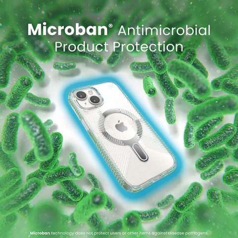 Speck Presidio Perfect-Clear Grip ClickLock & MagSafe - Etui iPhone 15 / iPhone 14 / iPhone 13 (Clear / Chrome Finish / Serene S