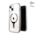 Speck Presidio Perfect-Clear Grip ClickLock & MagSafe - Etui iPhone 15 / iPhone 14 / iPhone 13 (Clear / Chrome Finish / Serene S