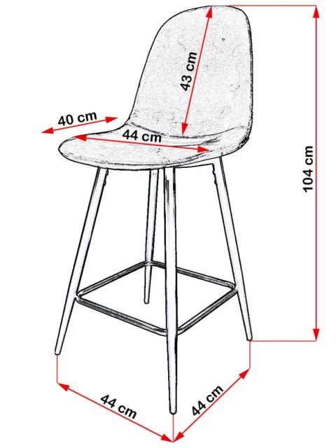 Krzesło barowe AVA BLACK VELVET hoker