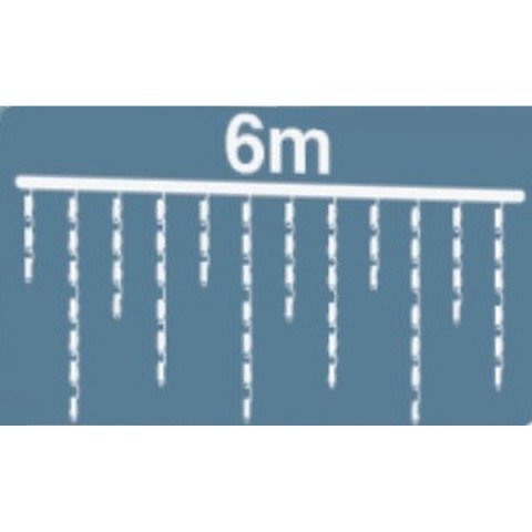 LAMPKI CHOINKOWE KURTYNA ŚWIETLNA ZEW 180 LED TIMER ZIMNY BIAŁY KABEL TRANSPARENTNY