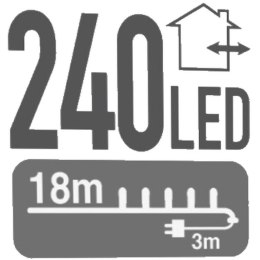 LAMPKI CHOINKOWE ŁAŃCUCH ŚWIETLNY 240 LED TIMER CIEPŁY BIAŁY