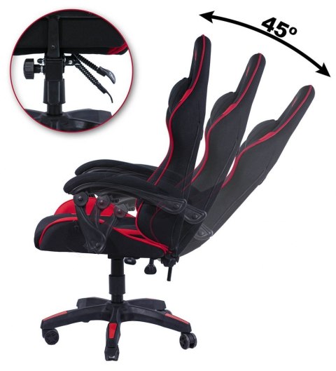 Fotel obrotowy gamingowy HERO RED PU