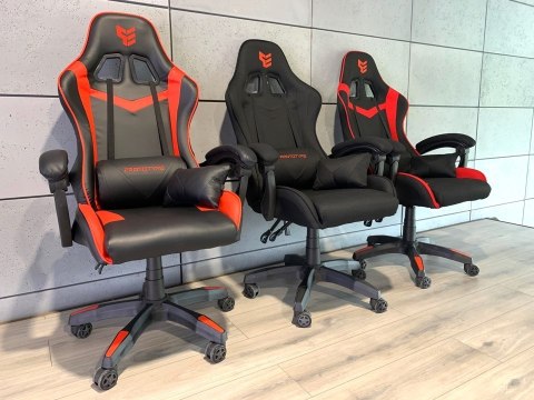 Fotel obrotowy gamingowy HERO RED PU