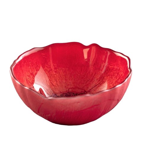 MISECZKA SZKLANA CZERWONA 15 cm SALATERKA MAK