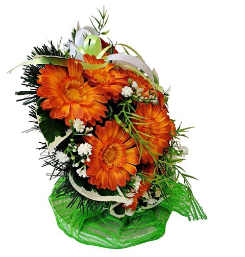 STROIK NA POMNIK KOMPOZYCJA KWIATOWA NA GRÓB SERCE