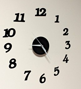 Zegar Ścienny naklejany DIY regulowany nowoczesny czarny 12 godzin
