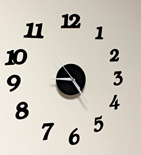 Zegar Ścienny naklejany DIY regulowany nowoczesny czarny 12 godzin