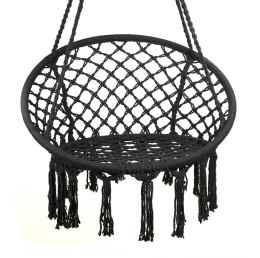 Huśtawka LUARO fotel bocianie gniazdo czarne 80cm 150kg