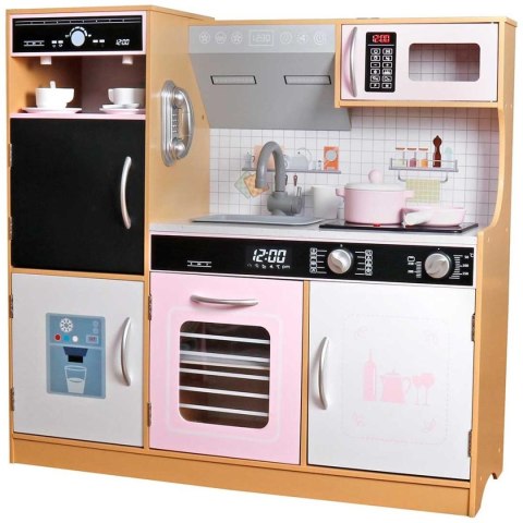 KUCHNIA DREWNIANA DLA DZIECI PODŚWIETLANE PALNIKI 87x30x83,5CM WOODEN