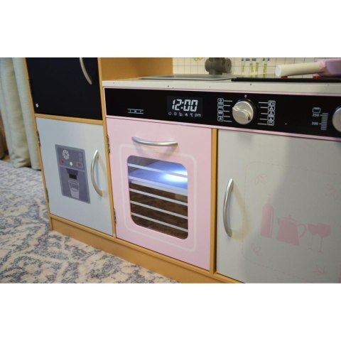 KUCHNIA DREWNIANA DLA DZIECI PODŚWIETLANE PALNIKI 87x30x83,5CM WOODEN