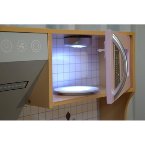 KUCHNIA DREWNIANA DLA DZIECI PODŚWIETLANE PALNIKI 87x30x83,5CM WOODEN