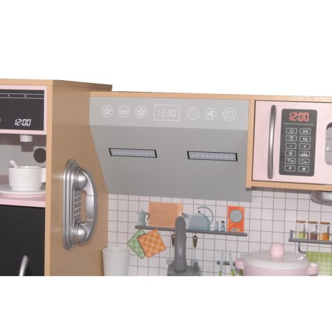 KUCHNIA DREWNIANA DLA DZIECI PODŚWIETLANE PALNIKI 87x30x83,5CM WOODEN