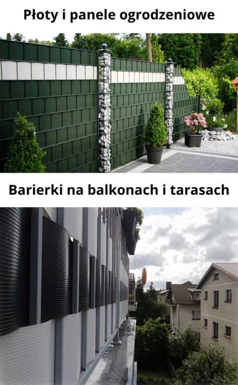 Taśma ogrodzeniowa PASKI 6 x 2,55mb BASIC 19cm PROTECTO™ ZIELONA + 12 klipsów GRATIS