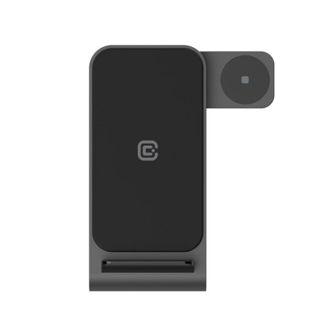 Crong PowerSpot Pivot Stand - Ładowarka bezprzewodowa 3w1 do Samsung & Android, Galaxy Watch i słuchawek TWS (czarny)