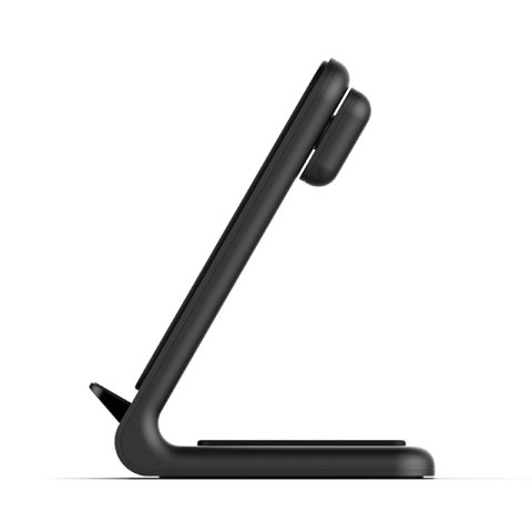 Crong PowerSpot Pivot Stand - Ładowarka bezprzewodowa 3w1 do Samsung & Android, Galaxy Watch i słuchawek TWS (czarny)