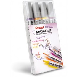 Markery do tablic Pentel Maxiflo MWL5S 4 kolory