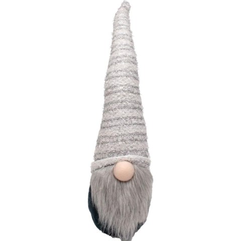 Skrzat z długą białą czapką 10x9x42CM i świecącym noskiem LED