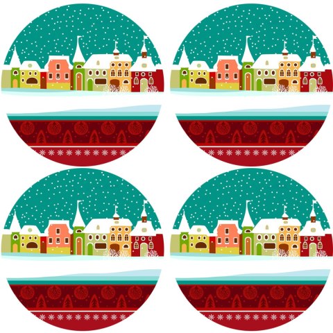 Zestaw podkładek na stół okrągłych 4D - CAROL