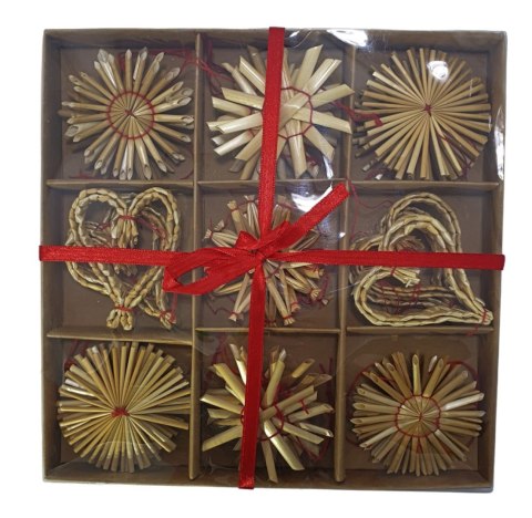 SŁOMIANE ZAWIESZKI CHOINKOWE OZDOBY NA CHOINKĘ