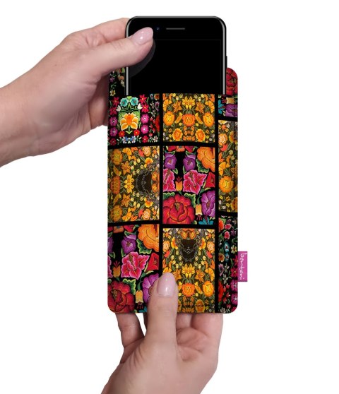 Etui na smartfon antracyt FRIDA FLOWERS