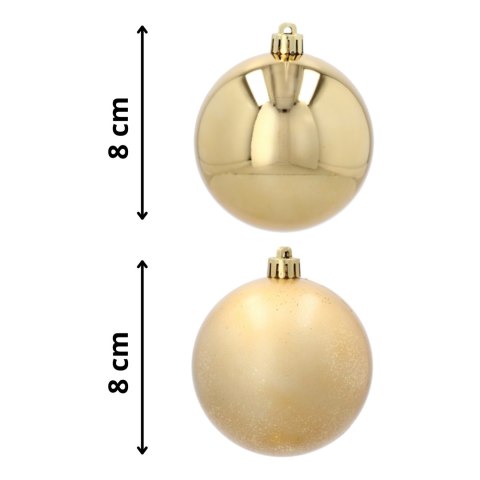 EKSKLUZYWNY ZESTAW 4 BOMBEK CHOINKOWYCH 8 CM - ZŁOTY