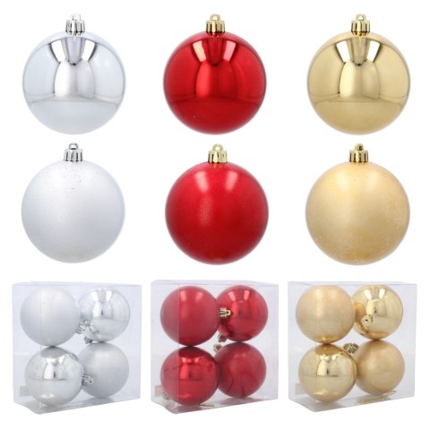 EKSKLUZYWNY ZESTAW 4 BOMBEK CHOINKOWYCH 8 CM - ZŁOTY