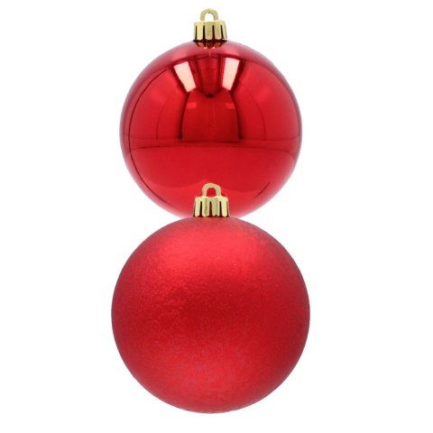 EKSKLUZYWNY ZESTAW 6 BOMBEK CHOINKOWYCH 8 CM - CZERWONY