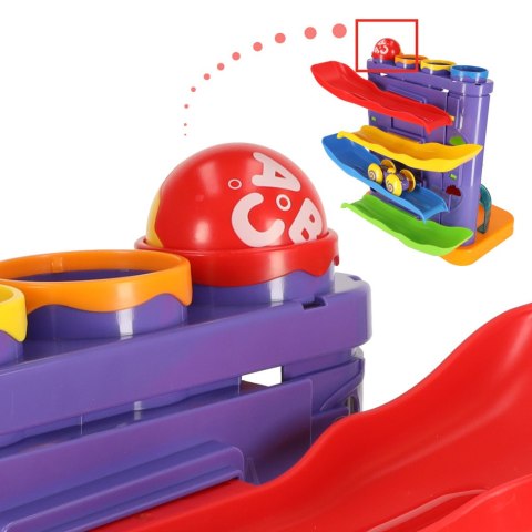 Tor kulkowy interaktywny kulodrom wbijak kulek z młoteczkami 3w1 pingwin + autko