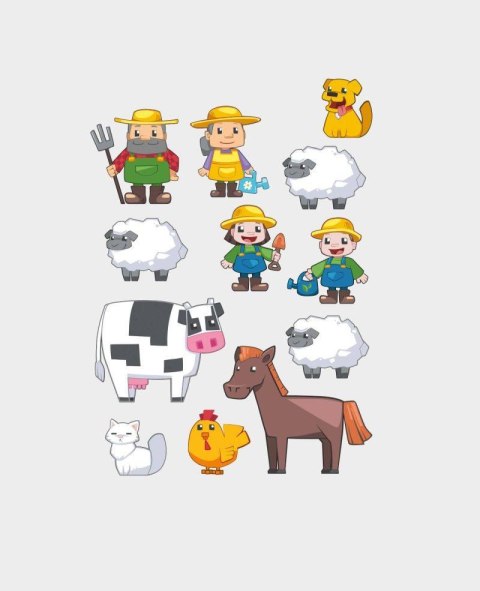 Klocki Mini Waffle Rolnik zestaw duży 185 el.