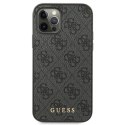 Guess 4G Metal Gold Logo - Etui iPhone 12 Pro Max (szary)