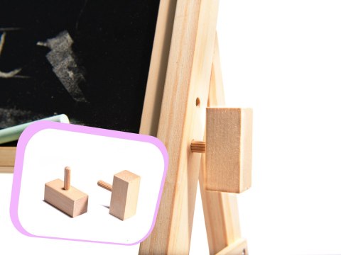 Tablica magnetyczna kredowa dwustronna drewniana literki kreda 38x37x90cm